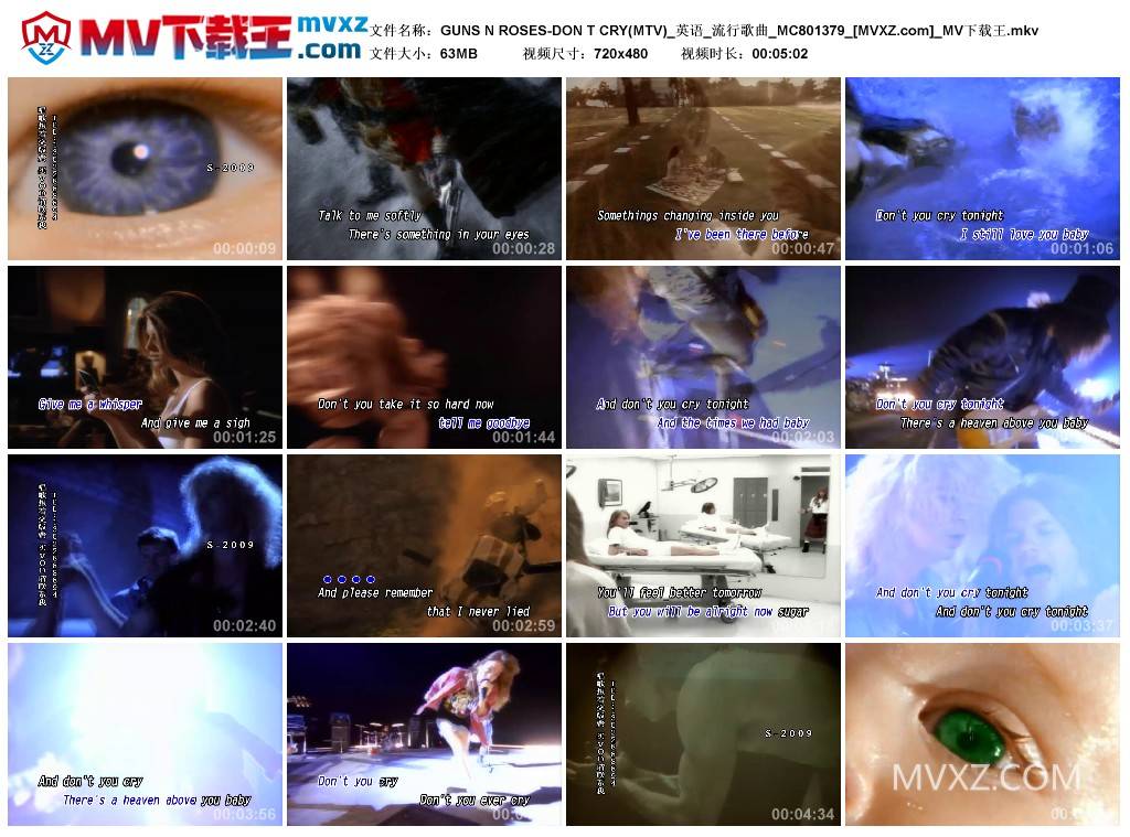 GUNS N ROSES-DON T CRY(MTV)_英语_流行歌曲_MC801379